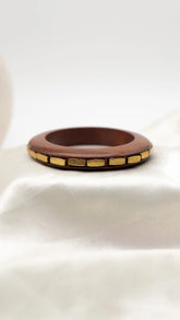 Golden Grid Wooden Bracelet